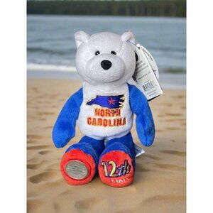 2001 Limited Treasures North Carolina State Quarter Coin Bean Bear Plush